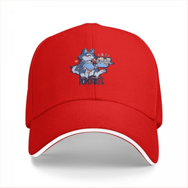 Black Baseball Cap With Cute Husky Holding Pupcakes Art
