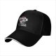 Black baseball cap with 'Deadly Serious' and whimsical skull graphic