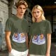 Olive Green T-Shirt With Cookie DJ Mixer Graphic Print