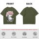 Olive T-shirt with Totoro and Cherry Blossom Tree Art Print