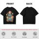 Olive T-Shirt With Cute Chibi Monster And Girls Graphic Print