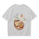 Olive Green T-Shirt With Ramen Bowl Graphic Print