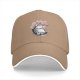 Black baseball cap with Totoro under cherry blossom tree print