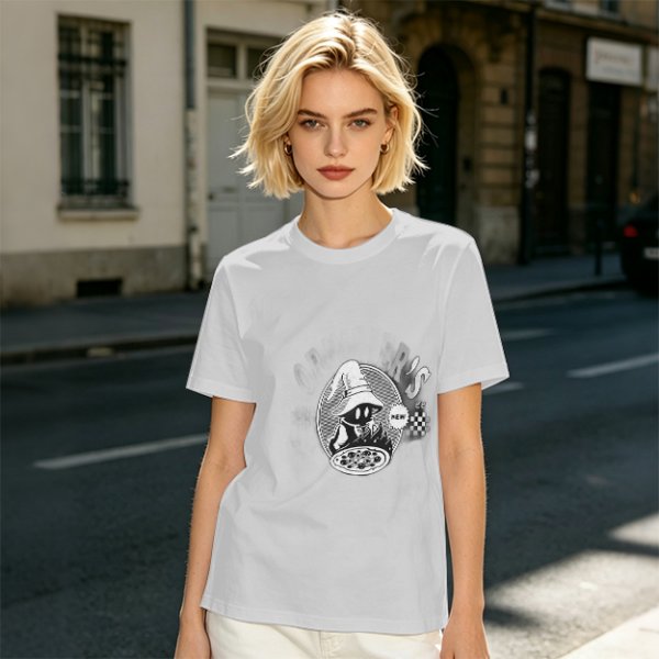 Olive Green T-Shirt With Wizard And Pizza Graphic Print