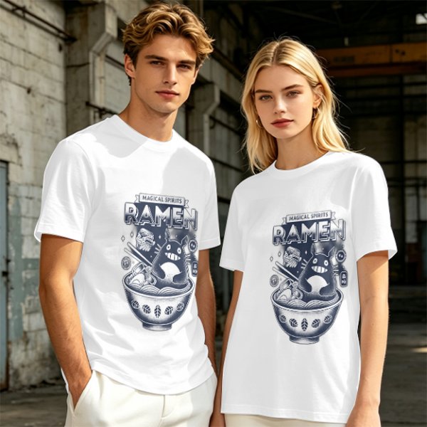 Magical Spirits Ramen Totoro Graphic Olive T-Shirt