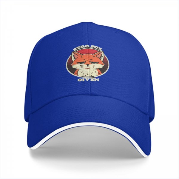 Black baseball cap with 'Zero Fox Given' grumpy fox graphic