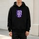 Black hoodie with 'Down the Witches Road' graphic print