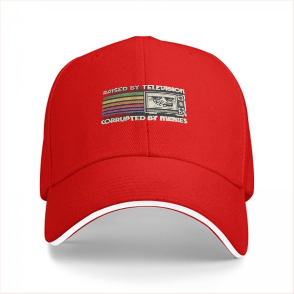 Raised by Television Corrupted by Memes Graphic Baseball Cap
