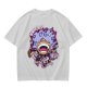Olive T-shirt with Joyboy Gear 5 Luffy Laughing Anime Print