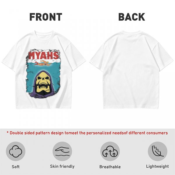 Olive Graphic T-Shirt with Skeletor Jaws Parody Art