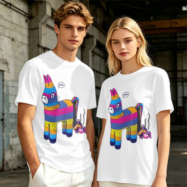 Oops Donkey Pinata Graphic Olive Green T-Shirt