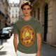 Olive T-Shirt Featuring Calcifer and Soot Sprites Artwork