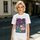 Olive T-Shirt With Anime Swordsman Graphic Print
