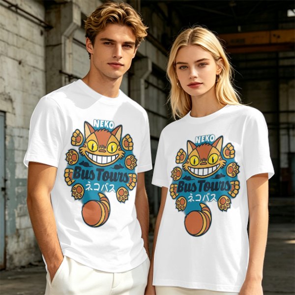 Neko Bus Tours Cat Graphic Olive T-Shirt