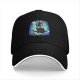 Black Baseball Cap With Cute Egyptian Cat Graphic Design
