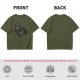 Olive T-Shirt With Dark Crow Holding Knife Graphic Print