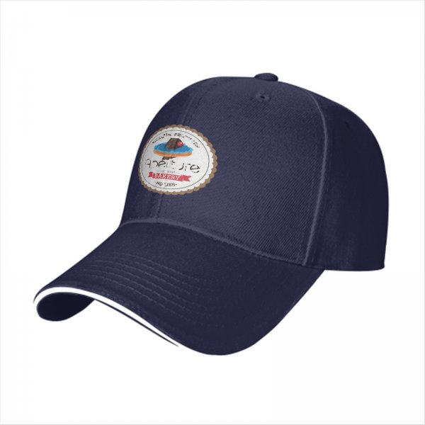 Black Baseball Cap With Aperture Bakery Cake Logo Print