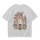 Olive T-Shirt With Whimsical Wizard Cat Garden Door Art