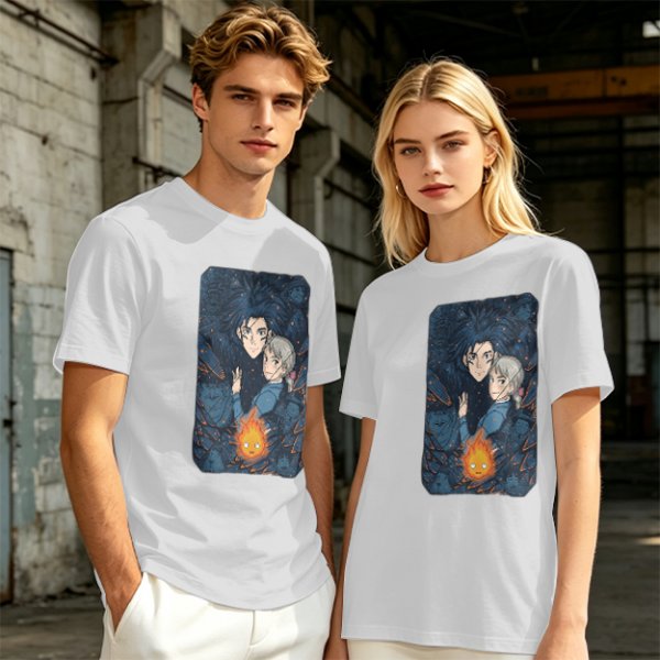 Howl's Moving Castle Anime Graphic Olive T-Shirt
