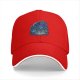 Black baseball cap with blue fantasy character explosion graphic