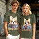 Olive t-shirt with corgi graphic and 'I'll Be Watching You' snack quote