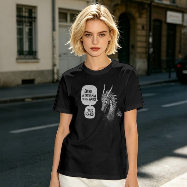 Olive Dragon Funny Sword Joke Graphic T-Shirt