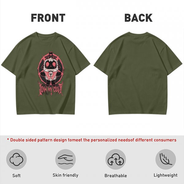 Olive T-Shirt With Cult Lamb Graphic Join My Cult Print