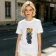 Olive T-shirt with Astronaut Cat 'I'm Just Here For The Milk' Print