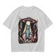 Olive T-Shirt with UFO Abducting Cat Over Burning City