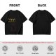 Olive Green T-Shirt With Surprised Black Cat Graphic Print