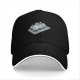 Black Baseball Cap with Sushi Tray Graphic Print