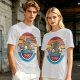 Olive T-shirt with Retro Ramen Bowl Chopsticks Graphic
