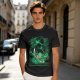 Olive Green Anime T-Shirt With Swordsman Character Artwork