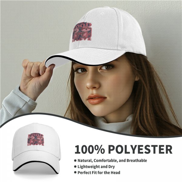 Black Baseball Cap With Food Is Love Raccoon And Opossum Graphic