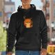 Black hoodie with sarcastic fox hug graphic print