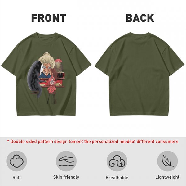 Spirited Away Characters Printed Olive T-Shirt