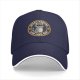Black baseball cap with raccoon trash around and find out graphic