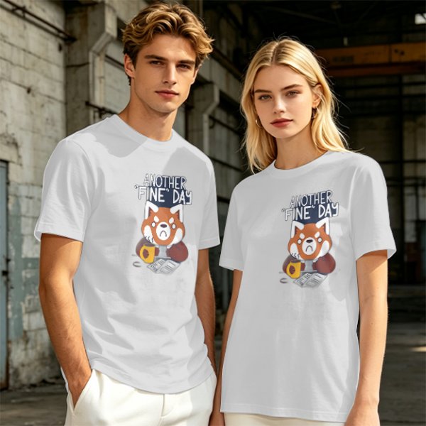Olive T-Shirt With Another Fine Day Red Panda Coffee Print