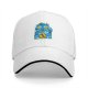 Black Baseball Cap With Blue Maneki-Neko Lucky Cat Graphic