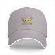 Black baseball cap with cute pizza and pineapple graphic design