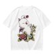 Olive T-Shirt Featuring Cute Fantasy Creature and Floral Art