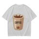 Olive Green T-Shirt With Coffee Cup Graphic Print