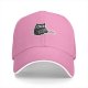Black Baseball Cap With Cute Cat Holding Chainsaw Purr Print