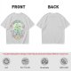 Olive Green Graphic T-Shirt With Whimsical Plant Creature And Floral Print