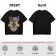 Olive T-shirt with dark fantasy winged warrior graphic print