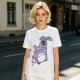 Olive T-Shirt With Cute Chibi Totoro Holding Leaf Print