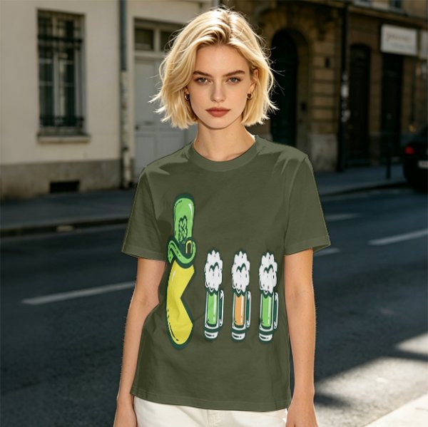 St. Patrick's Day Beer and Leprechaun Hat Graphic T-Shirt