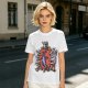 Olive T-Shirt with Dark Fantasy Monster Skeleton Art Print