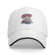 Black baseball cap with sailing cat graphic and 'Sailing in this sea of idiots' text