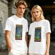 Olive T-Shirt with Psychedelic Time and Space Meltdown Tardis Art